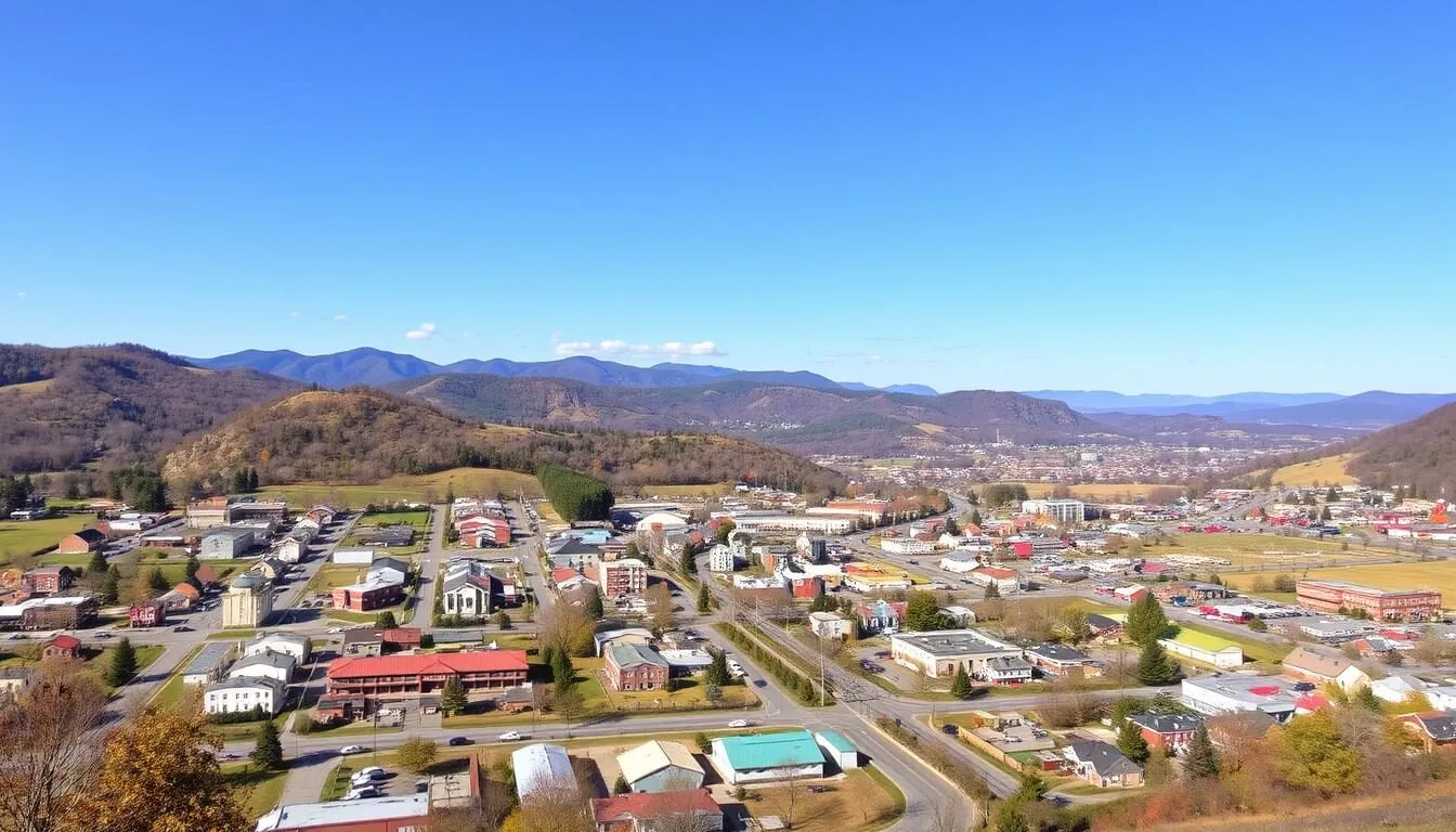 Scenic-view-of-Altoona-Pennsylvania-with-mountains-in-background Scenic view of Altoona Pennsylvania with mountains in background