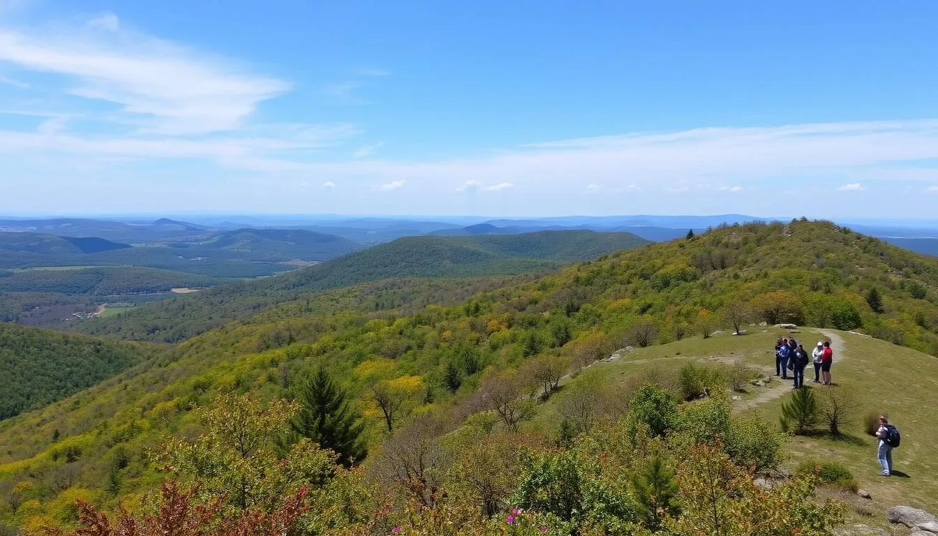 Scenic-view-of-Conococheague-Mountain-Pennsylvania-landscape-with-rolling-hills-and-forests Scenic view of Conococheague Mountain Pennsylvania landscape with rolling hills and forests