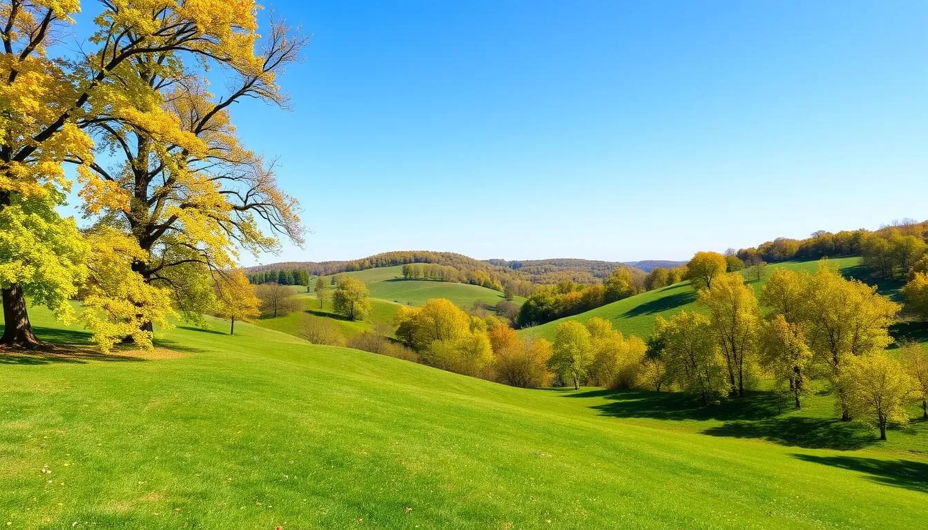 Scenic-view-of-Fort-Necessity-National-Battlefield-Pennsylvania-landscape-on-a-clear-summer-day Scenic view of Fort Necessity National Battlefield Pennsylvania landscape on a clear summer day