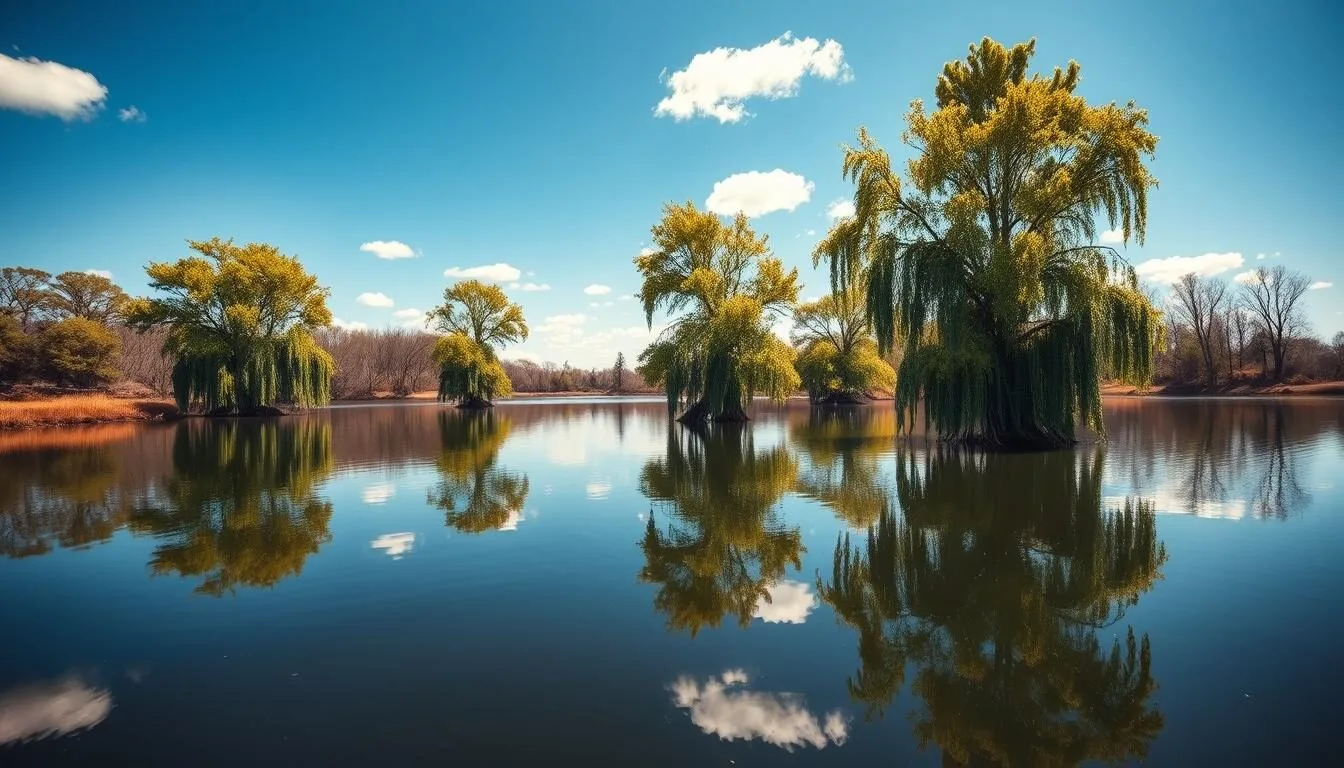 Scenic-view-of-Mermet-Lake-Nature-Preserve-with-cypress-trees-reflected-in-calm-waters Scenic view of Mermet Lake Nature Preserve with cypress trees reflected in calm waters