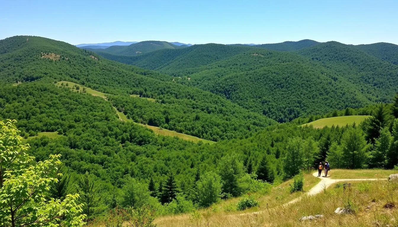 Scenic-view-of-Mount-Davis-Pennsylvania-landscape-showing-rolling-hills-and-forests Scenic view of Mount Davis Pennsylvania landscape showing rolling hills and forests