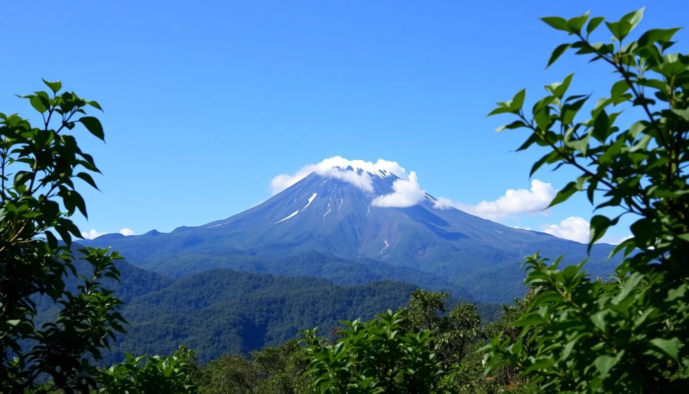 Scenic-view-of-Mount-Luigi-di-Savoia-in-the-Rwenzori-Mountains-with-lush-vegetation-in-the Scenic view of Mount Luigi di Savoia in the Rwenzori Mountains with lush vegetation in the foreground