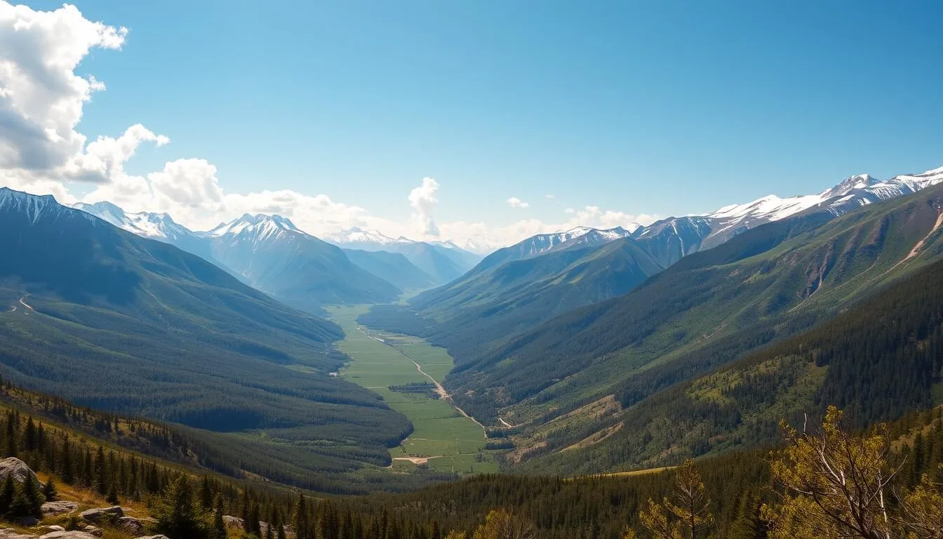 Scenic-view-of-Tunkinsky-National-Parks-mountain-landscape-with-the-Tunka-Valley-visible-below Scenic view of Tunkinsky National Park's mountain landscape with the Tunka Valley visible below