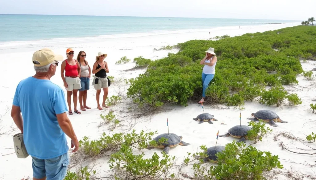 Sea turtle conservation area near Playa Paraiso Cayo Largo del Sur Cuba showing nesting sites Sea turtle conservation area near Playa Paraiso Cayo Largo del Sur Cuba showing nesting sites