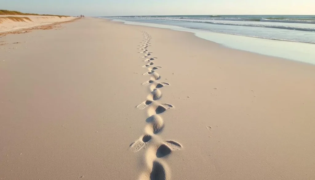 Sea turtle tracks on beach at St. Lucie Inlet Preserve State Park Florida