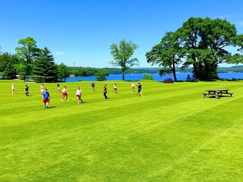Soccer fields and picnic area at Milton State Park Pennsylvania Soccer fields and picnic area at Milton State Park Pennsylvania