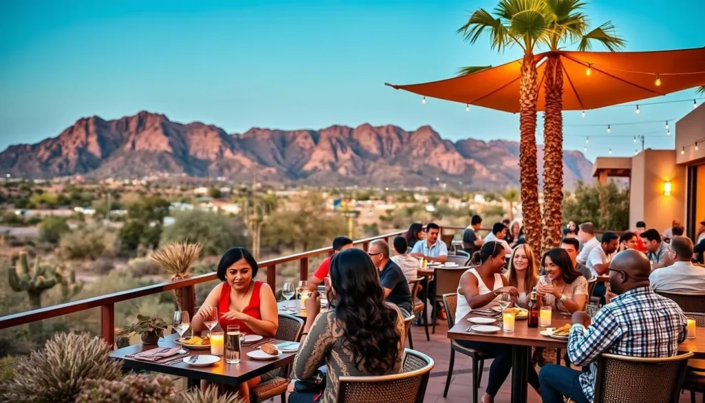 Southwestern cuisine restaurant near Camelback Mountain with outdoor patio dining