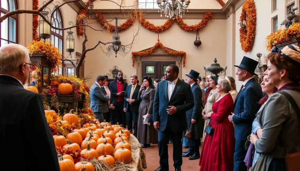 Special Halloween event at the Leland Stanford Mansion with seasonal decorations and costumed interpreters Special Halloween event at the Leland Stanford Mansion with seasonal decorations and costumed interpreters