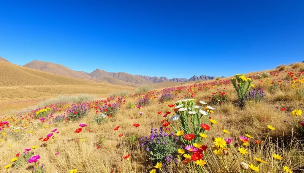 Spring wildflowers blooming across Canelo Hills Cienega Reserve Arizona grasslands Spring wildflowers blooming across Canelo Hills Cienega Reserve Arizona grasslands