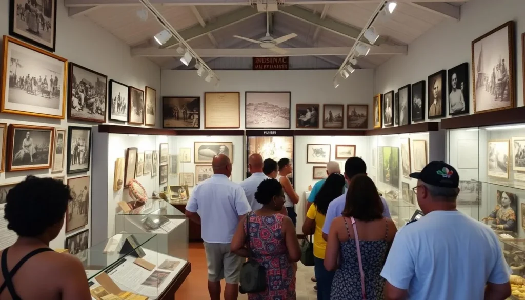St. Maarten Heritage Museum exhibit showing historical artifacts St. Maarten Heritage Museum exhibit showing historical artifacts