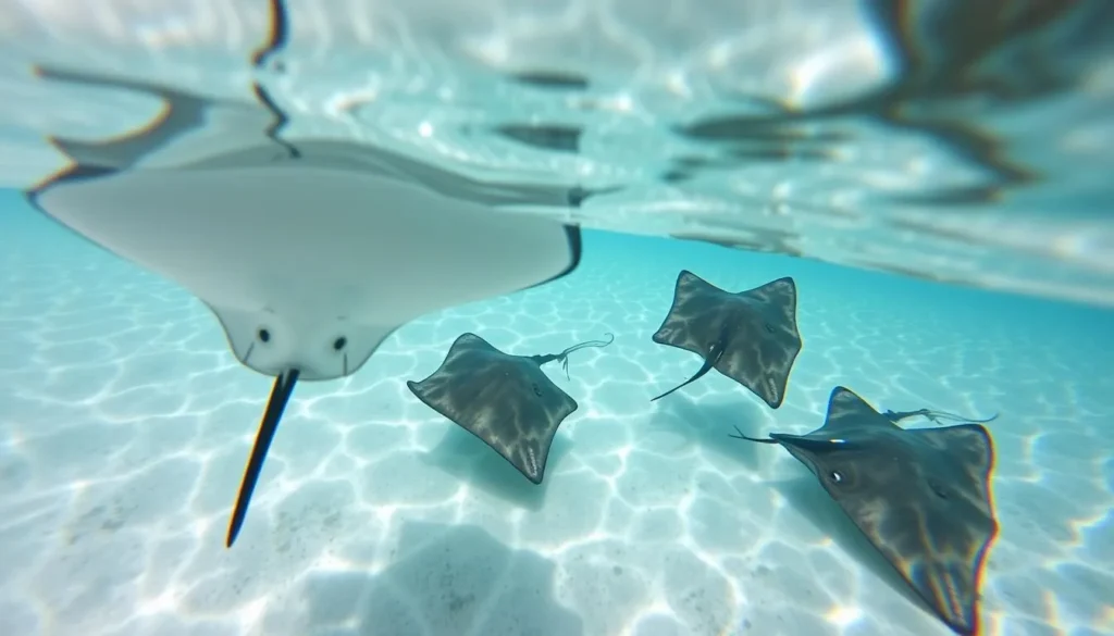 Stingrays in shallow waters at Hamelin Bay near Augusta Western Australia