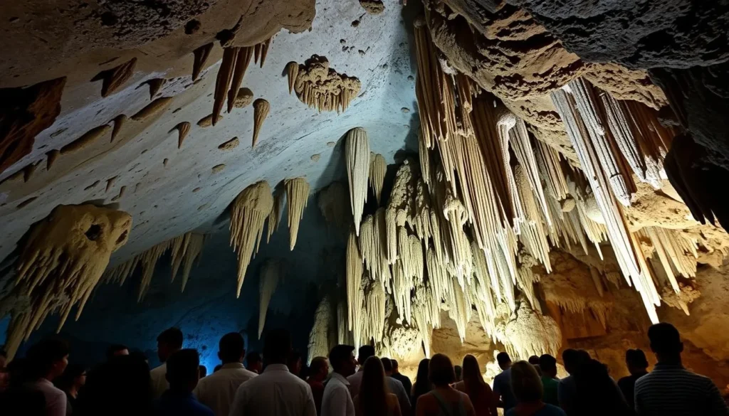 Stunning crystal formations inside the Bellamar Caves, a natural wonder and popular thing to do in Matanzas