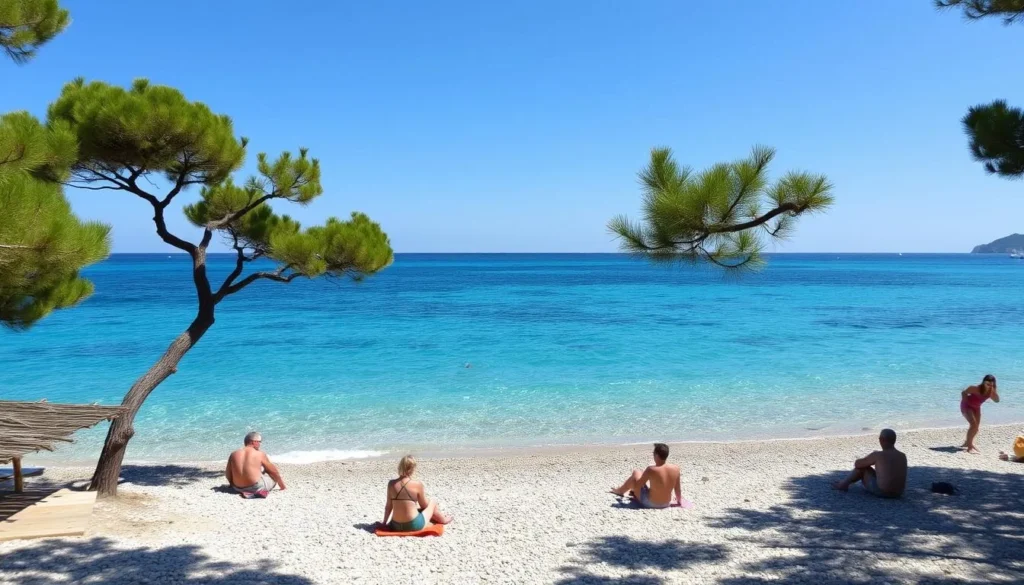 Summer beach scene on Peljesac Peninsula Croatia with crystal clear waters Summer beach scene on Peljesac Peninsula Croatia with crystal clear waters