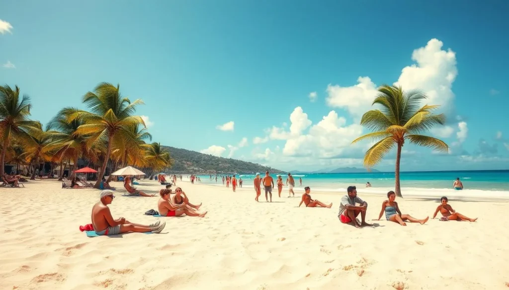 Sunny beach in Newcastle, Nevis during the dry season showing perfect weather for Newcastle Nevis things to do Sunny beach in Newcastle, Nevis during the dry season showing perfect weather for Newcastle Nevis things to do