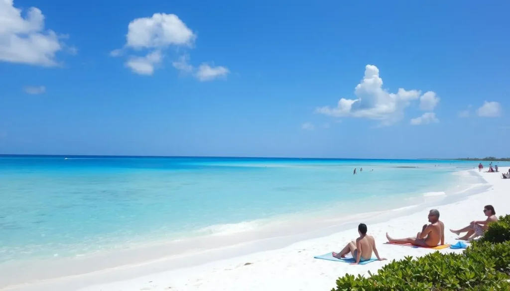 Sunny day at Playa Paraiso Cayo Largo del Sur Cuba during the dry season showing perfect beach conditions Sunny day at Playa Paraiso Cayo Largo del Sur Cuba during the dry season showing perfect beach conditions