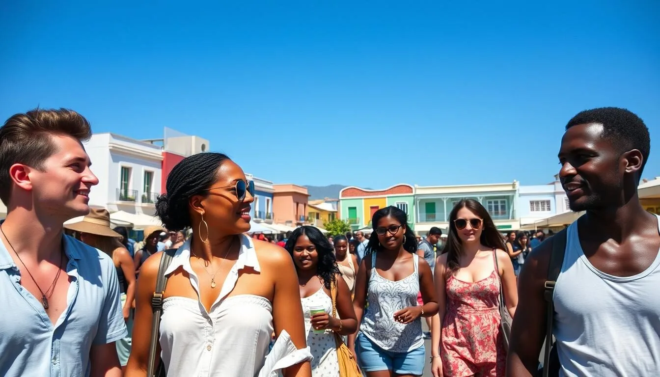 Sunny day in Port-au-Prince with people enjoying outdoor activities