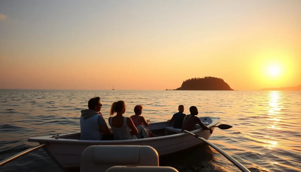 Sunset cruise on Lake Victoria near Ngamba Island Sunset cruise on Lake Victoria near Ngamba Island