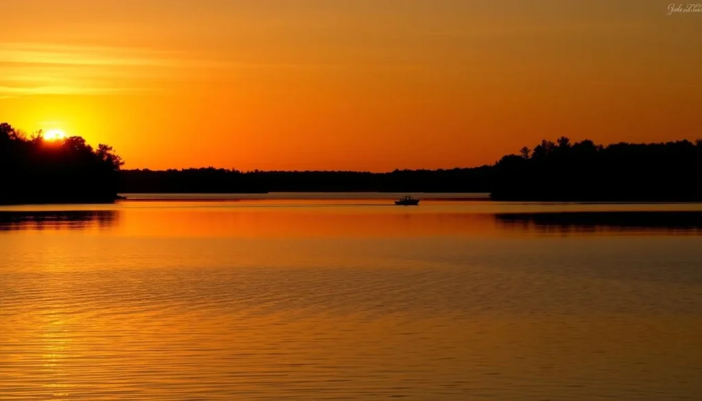Sunset over Lake Wilhelm at Maurice K. Goddard State Park Pennsylvania Sunset over Lake Wilhelm at Maurice K. Goddard State Park Pennsylvania