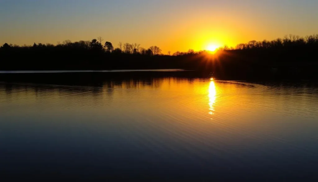Sunset over Marsh Creek Lake at Marsh Creek State Park Pennsylvania Sunset over Marsh Creek Lake at Marsh Creek State Park Pennsylvania