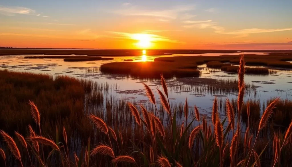 Sunset over the salt marshes of Waccasassa Bay Preserve State Park Sunset over the salt marshes of Waccasassa Bay Preserve State Park