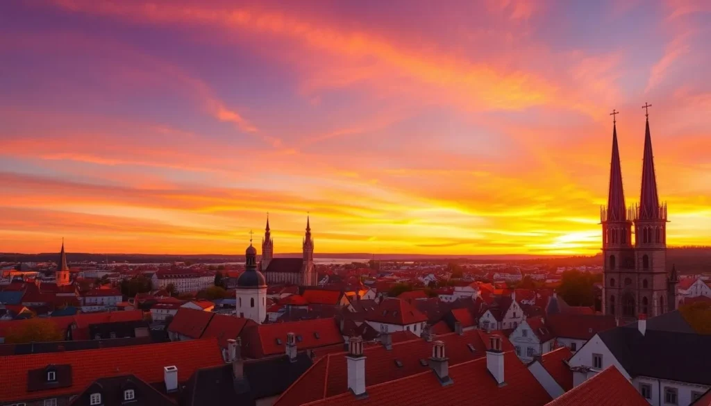 Sunset view of Tallinn Estonia Old Town showcasing the magical atmosphere of this top destination with best things to do