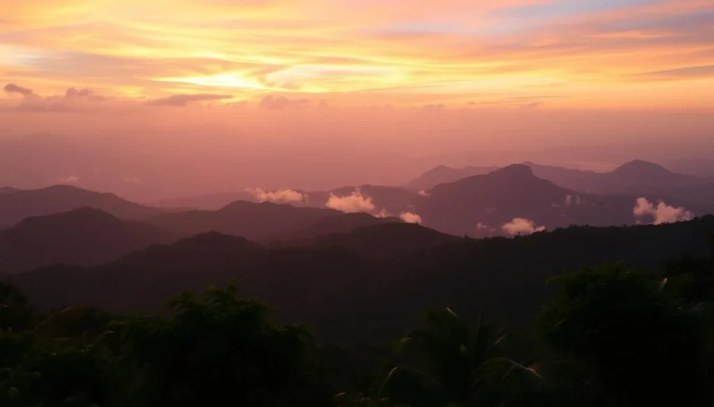 Sunset view over the Blue Mountains Jamaica showcasing its natural beauty, the perfect end to exploring Blue Mountains Jamaica things to do
