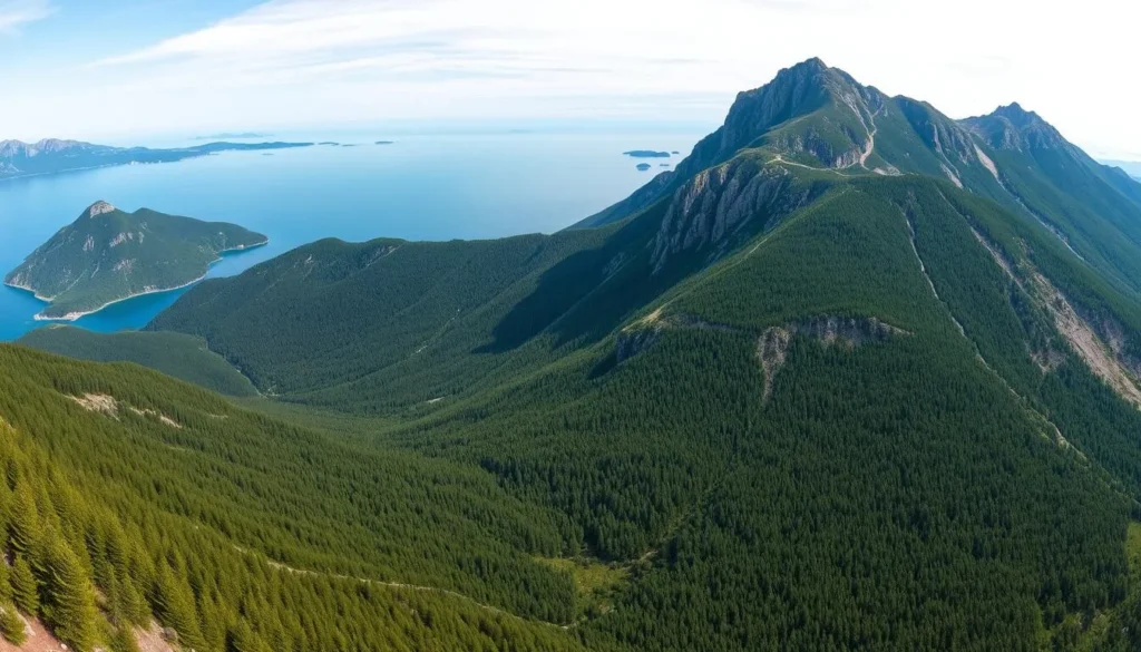 Svyatoy Nos Peninsula in Zabaykalsky National Park with mountain views and Lake Baikal Svyatoy Nos Peninsula in Zabaykalsky National Park with mountain views and Lake Baikal