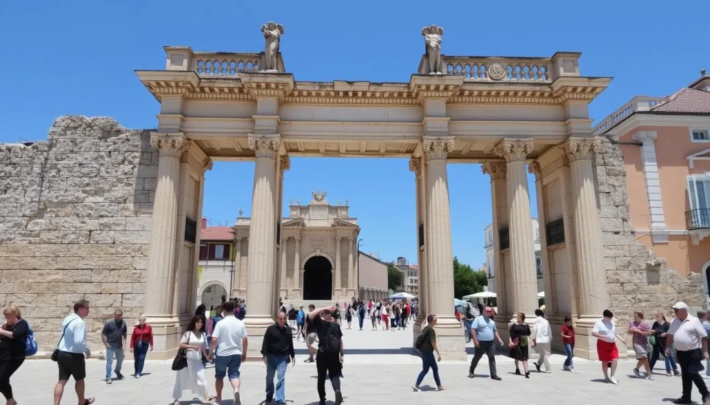 The Arch of the Sergii (Golden Gate) with its ornate Corinthian columns in Pula Old Town - Pula, Croatia: Best Things to Do - Top Picks