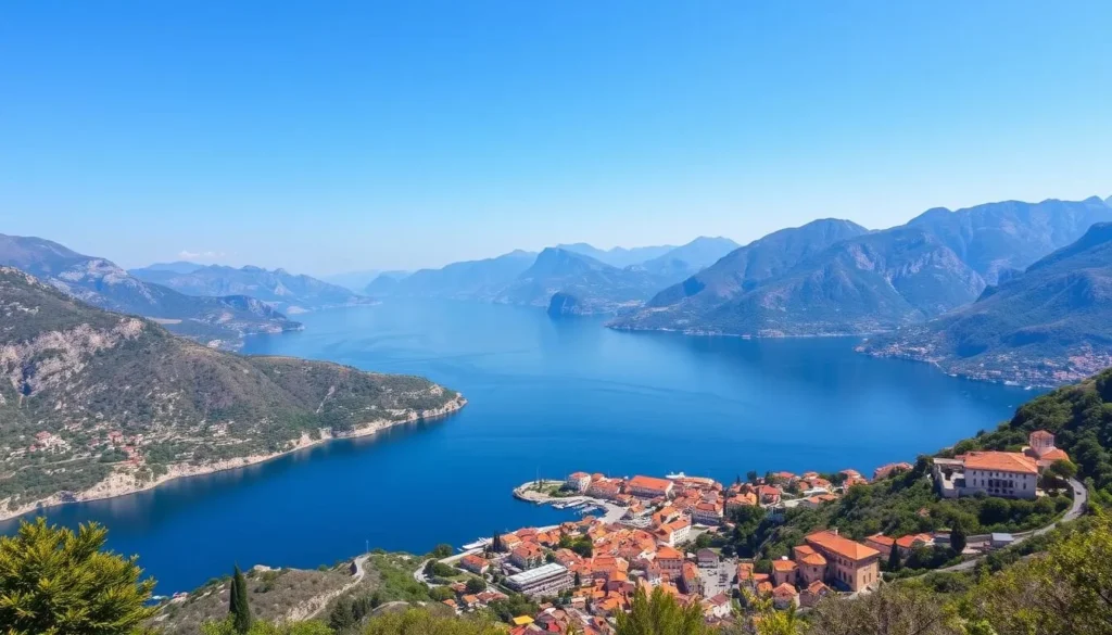 The Bay of Kotor in Montenegro with its stunning fjord-like landscape, a popular day trip from Dubrovnik
