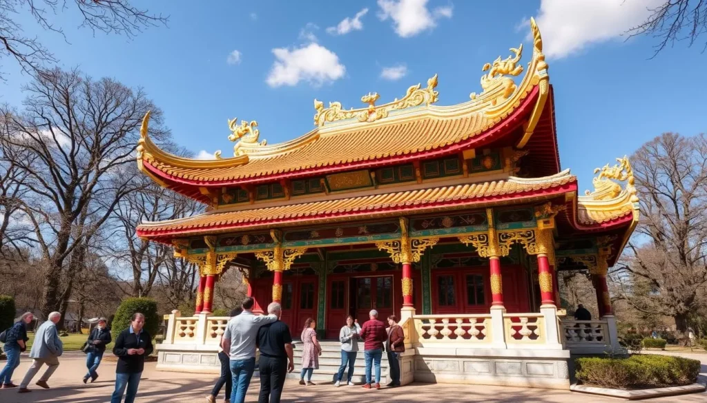 The Chinese House in Sanssouci Park with its golden decorations and ornate architecture