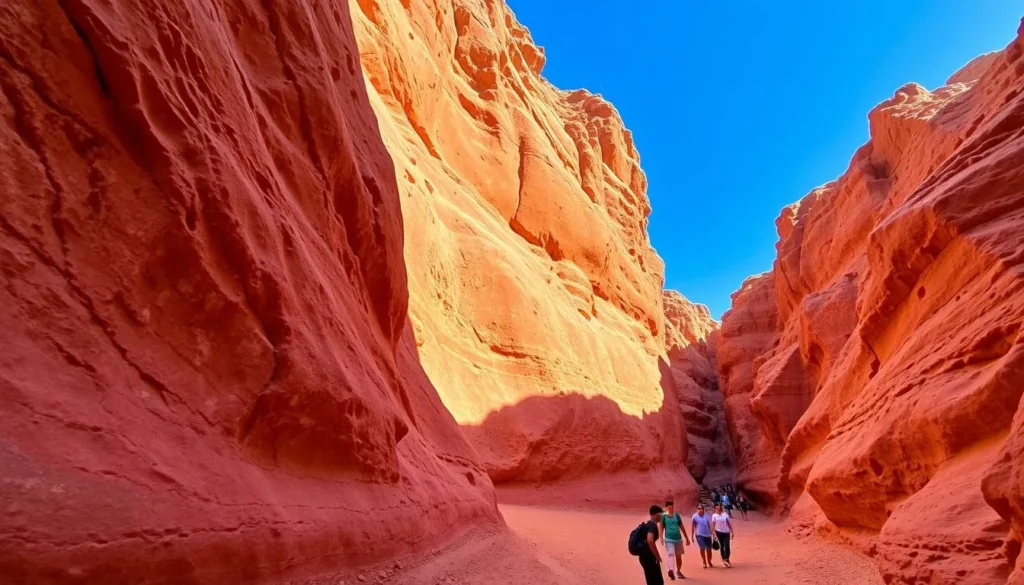 The Colored Canyon near Dahab showing vibrant rock formations with red and orange hues