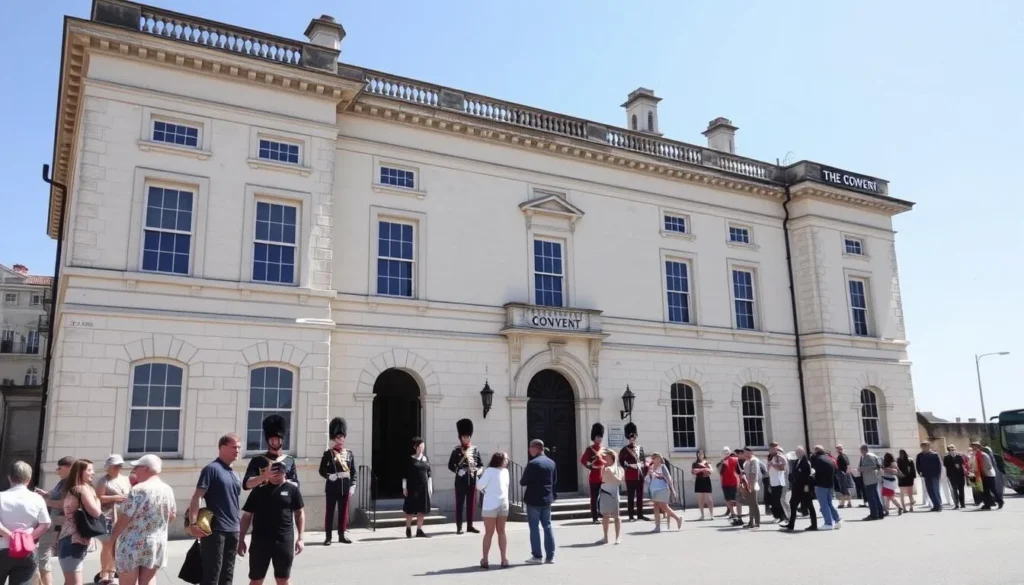The Convent (Governor's Residence) in Gibraltar with ceremonial guards The Convent (Governor's Residence) in Gibraltar with ceremonial guards