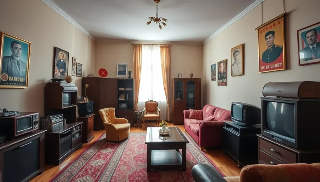 The Red Flat museum in Sofia showing a preserved 1980s communist-era apartment interior