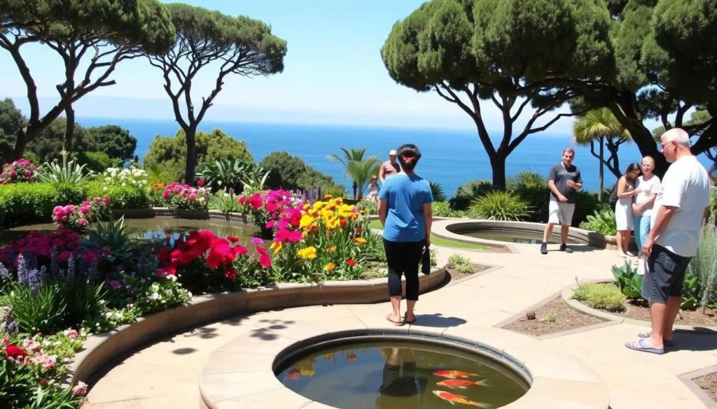 The beautiful Self-Realization Fellowship Meditation Gardens near Moonlight Beach The beautiful Self-Realization Fellowship Meditation Gardens near Moonlight Beach