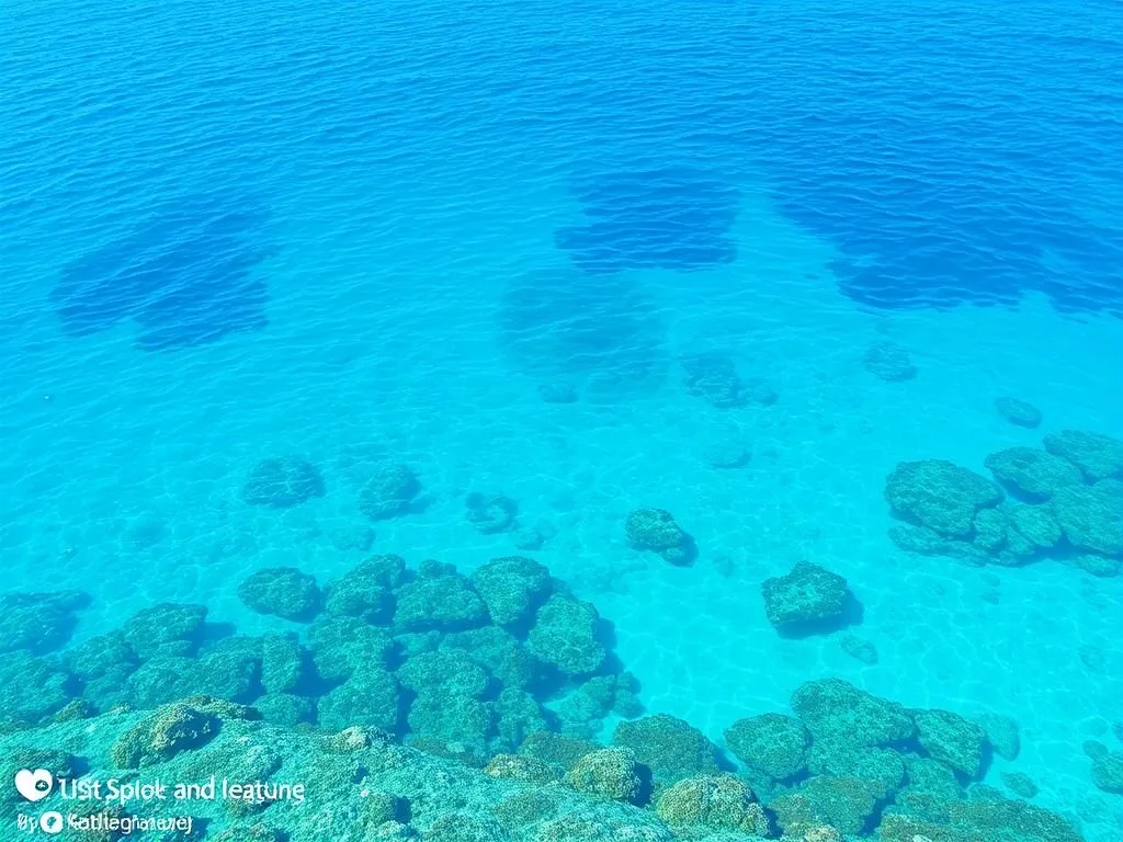 The diving site at Punta Perdiz with clear waters and coral reef visible The diving site at Punta Perdiz with clear waters and coral reef visible