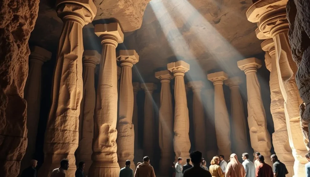The famous Chamber of Columns in Sof Omar Caves Ethiopia