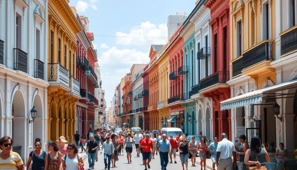The historic Colón Avenue in Sagua la Grande Cuba with its well-preserved colonial architecture and local life
