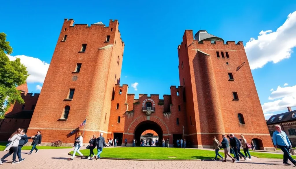 The iconic Holsten Gate (Holstentor) of Lübeck, the city's most famous landmark