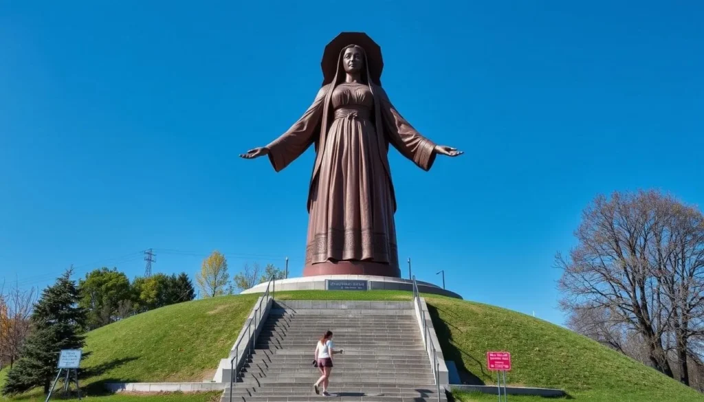 The impressive Mother-Protectress Monument in Cheboksary standing tall over the city The impressive Mother-Protectress Monument in Cheboksary standing tall over the city