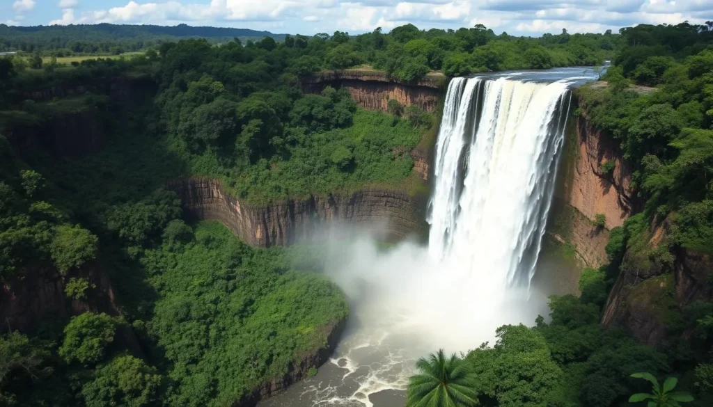 The majestic Kaieteur Falls, the world's largest single-drop waterfall by volume