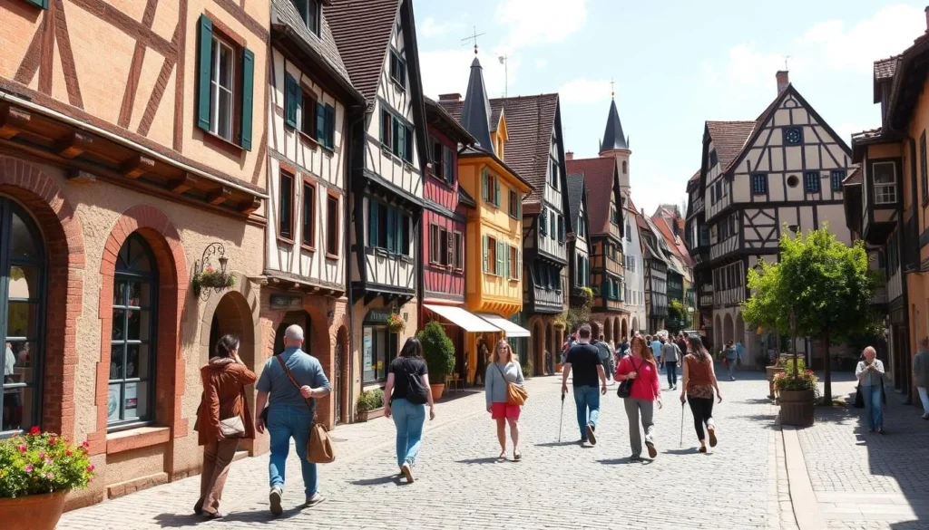 The medieval town of Rothenburg ob der Tauber with its well-preserved city walls