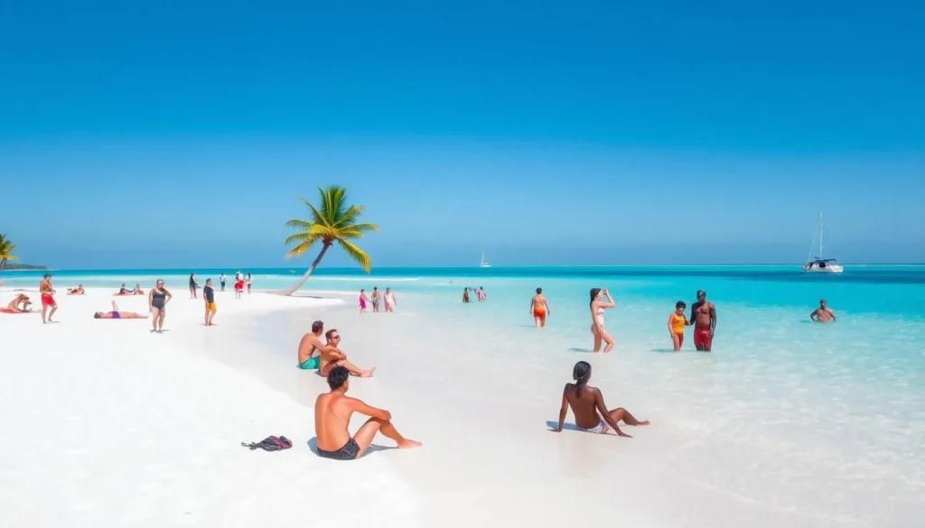 The white sand beach at Cayo Jutias with turquoise waters, a popular day trip from Valle de Vinales