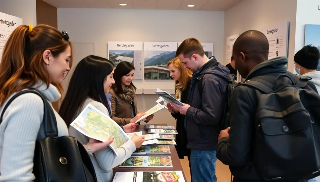 Tourist Information Center in Berchtesgaden with visitors getting maps and advice