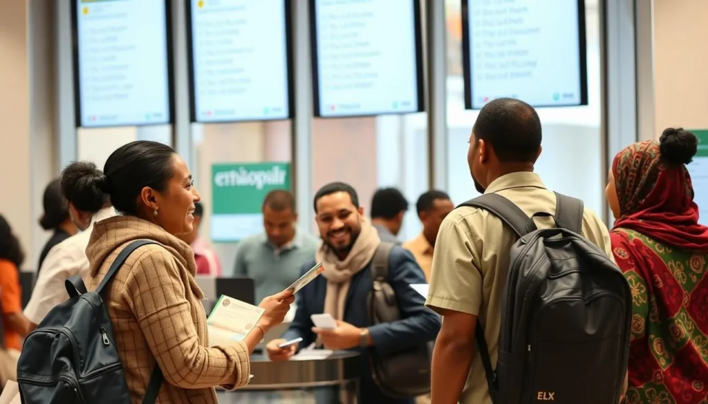 Tourist exchanging currency at a bank in Awassa city center