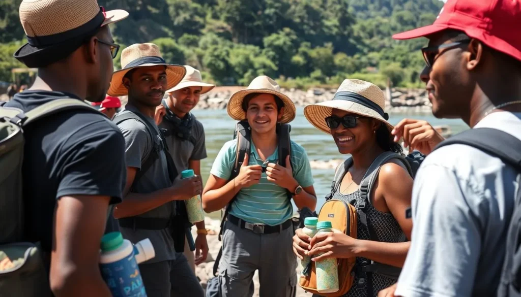 Tourist preparing for activities in Jinja with proper gear and equipment