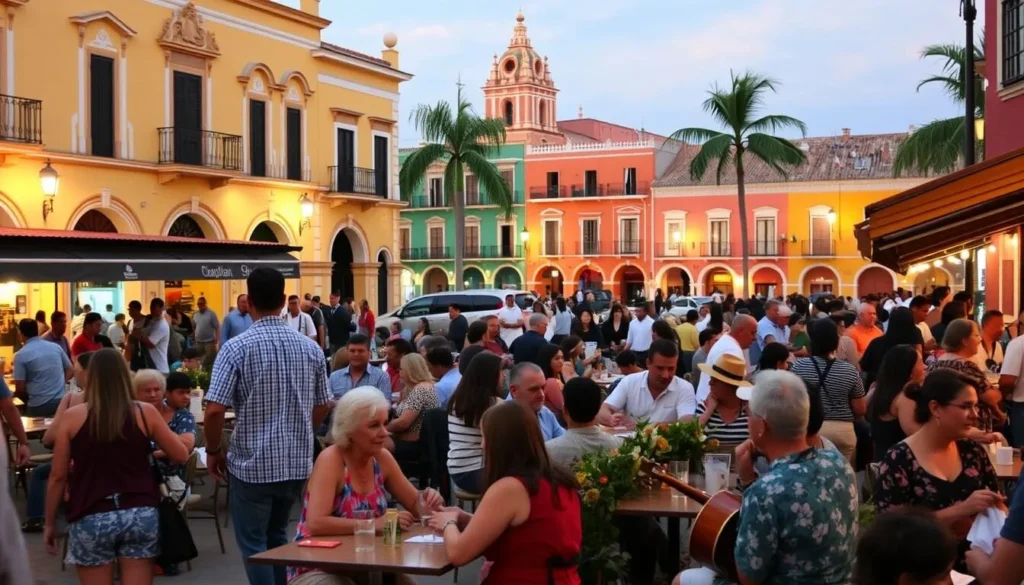 Tourists and locals enjoying a safe evening at Plaza Machado in Mazatlan's Historic Center Tourists and locals enjoying a safe evening at Plaza Machado in Mazatlan's Historic Center