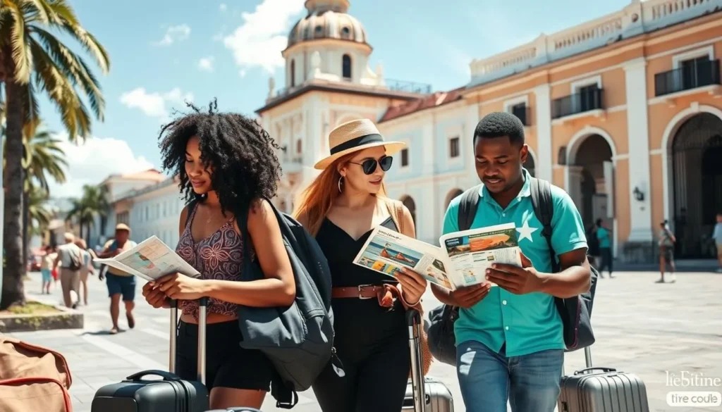 Tourists arriving in Matanzas with luggage, preparing to explore the city's many things to do