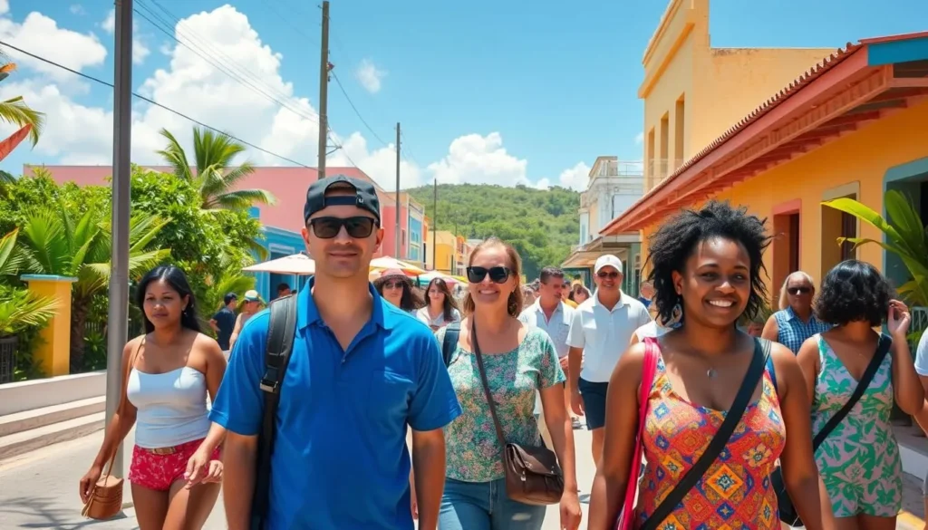 Tourists enjoying a sunny day in Cap-Haitien during the dry season