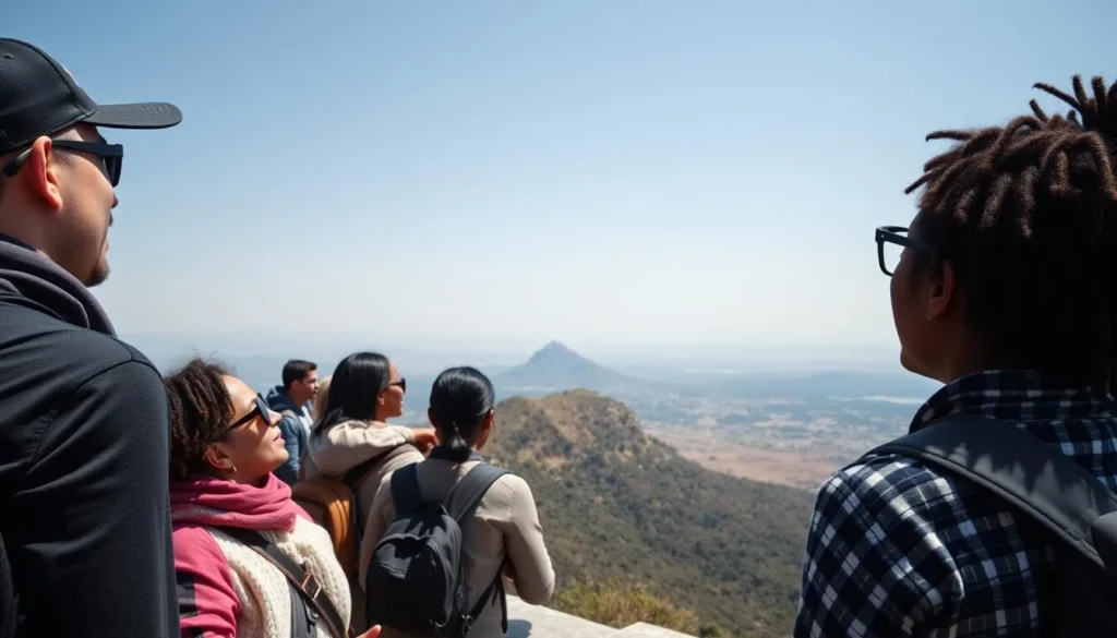 Tourists enjoying the view from a viewpoint in Bale Mountains National Park