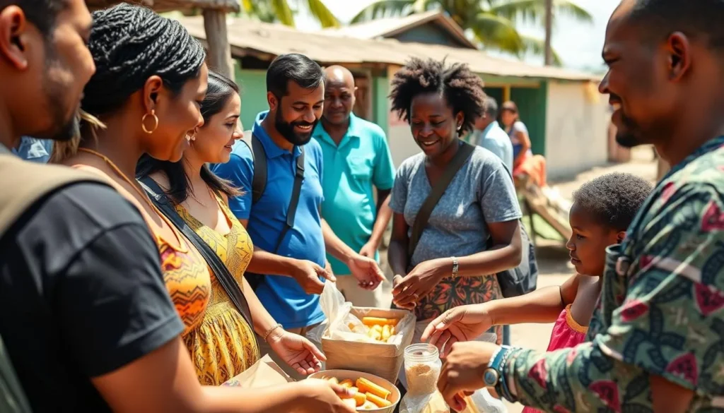 Tourists respectfully interacting with local community members in Balabac town